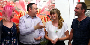 Aspire Mag's Sky Harrison and Ellen Morgan with The Adelaide Show's Steve Davis and Nigel Dobson-Keeffe