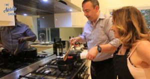 Adding 1991 Penfolds Grange to poached pears for The Adelaide Show Podcast 227