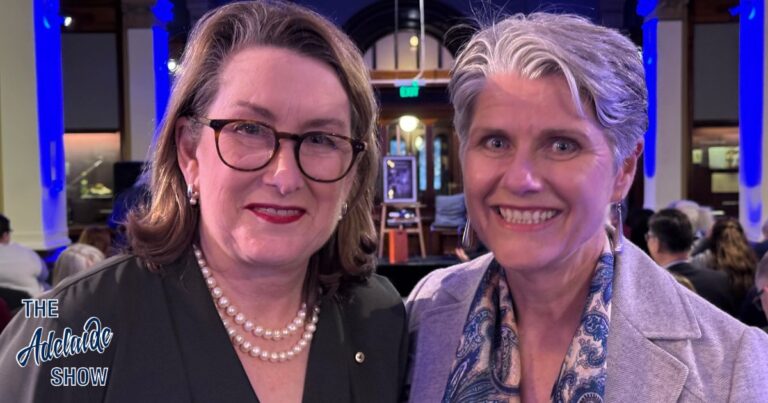 Susan Neuhaus, left, with Lainie Anderson, at the book launch recorded for episode 439 - Lady Marie Galway And Her Husband's Pipe